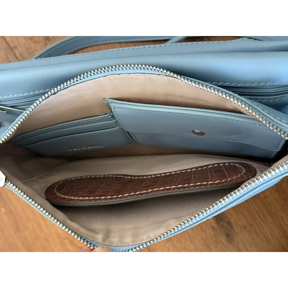 Sam Edelman Maisie Passport Crossbody Light Blue Leather Travel/Everyday Bag - Picture 8 of 14